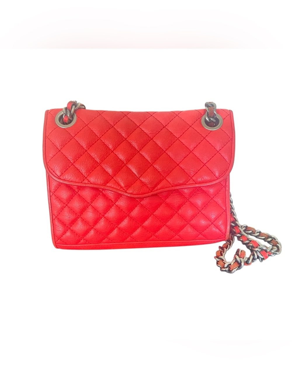 Rebecca Minkoff Red Quilted Mini Shoulder Bag with Chain